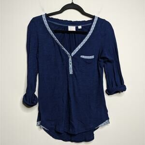 Anthropologie Postmark Henley Top - Size XS - EUC